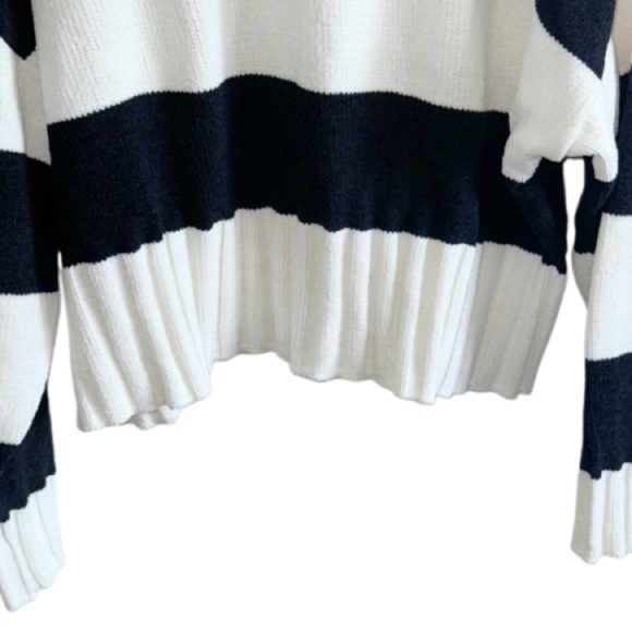Sanctuary Black/White Stripe New Dream Stripe Sweater Oversized Knit Sz Medium - Picture 9 of 10